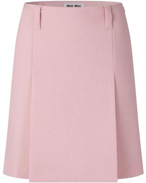 Miu Miu Solid High-Waisted Wrap Mini Skirt - Pink
