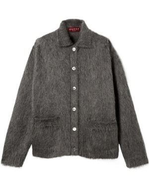 Gucci Brushed Extra Fine Mohair Cardigan - Gray