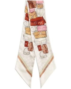 COACH Printed Thin Scarf - White