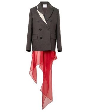 Sacai Double-Breasted Suiting Jacket - Red