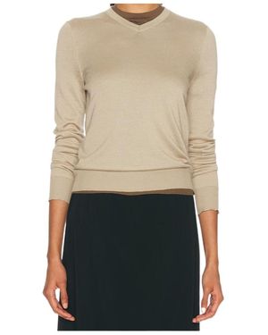 The Row V-Neck Jumper - Natural