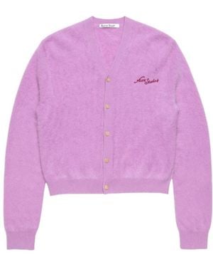 Acne Studios Long-Sleeved Cashmere Cardigan - Purple