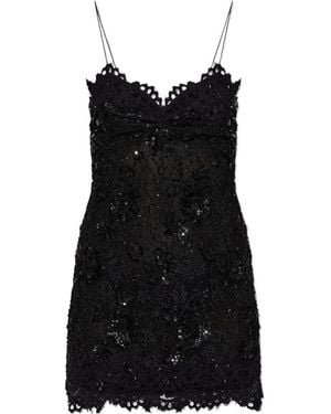 LoveShackFancy Jetta Lace Mini Dress - Black