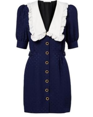 Alessandra Rich Belted Silk Jacquard Minidress - Blue
