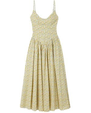 STAUD Cotton-Blend Poplin Maxi Dress - Metallic