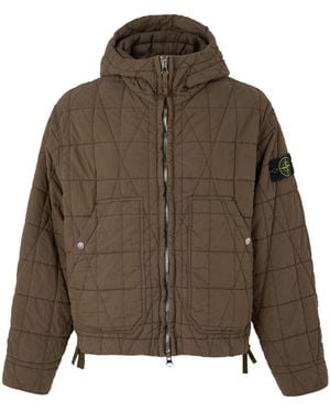 Stone Island Simple Cotton Mixed Jacket - Brown