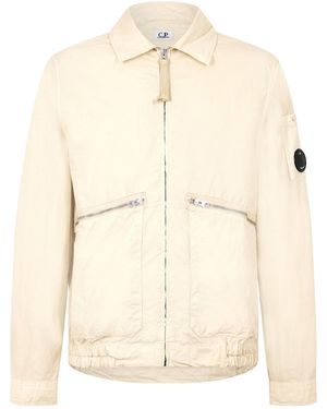 C.P. Company Zip-Up Shirt Jacket With Collar - Natural