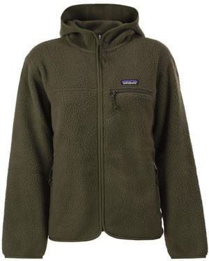 Patagonia Teddy Fleece Hooded Jacket - Green