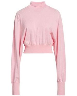 Sportmax Solid Colour Wool High-Neck Knit Jumper - Pink