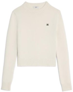 Celine Crewneck Sweater - White
