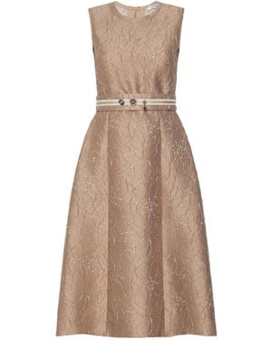 Max Mara Round Neck Sleeveless Dress - Natural