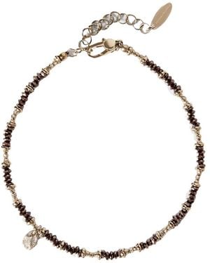 Brunello Cucinelli Hematite And Sterling Anklet - Metallic