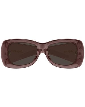 Saint Laurent Eyewear Howl Oversized Frame Sunglasses - Brown