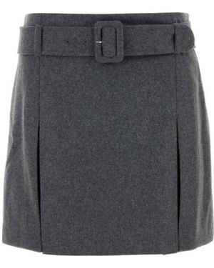 A.P.C. Belted Mini Skirt - Grey