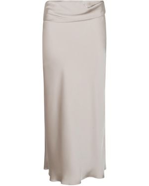 Patrizia Pepe Draped Midi Skirt - Gray