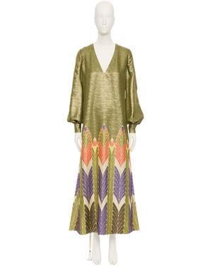Valentino V-Neck Dress - Metallic