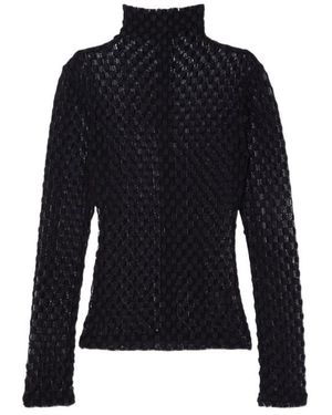 Rohe Long-Sleeved Semi-Transparent Top - Blue