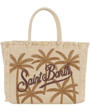 MC2 Saint Barth Palm Tree Fringed Tote Bag - Pink