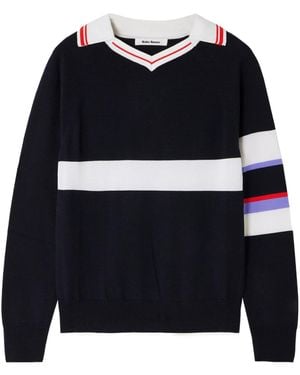 Wales Bonner Wool And Silk-Blend Jumper - Blue
