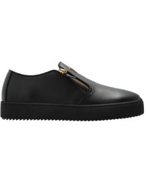 Giuseppe Zanotti Zip-Detail Leather Sneakers - Black