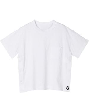 Sacai Logo Plaque Crewneck T-Shirt - White