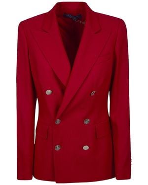 Ralph Lauren Camden Double-Breasted Blazer - Red