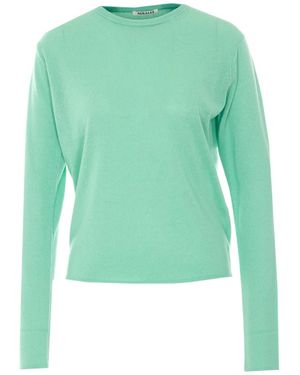 AURALEE Cashmere Blend Crew Neck Knit Jumper - Green