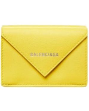 Balenciaga Mini Portafoglio Papier Da Donna - Yellow