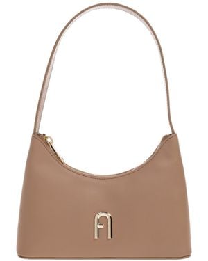 Furla Diamante Logo Plaque Mini Shoulder Bag - Brown