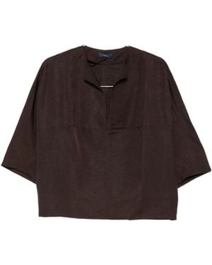 Soeur V-Neck Pullover Shirt - Brown