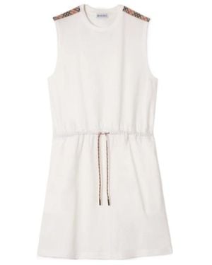 Burberry Cotton Jersey Sleeveless Mini Dress - White