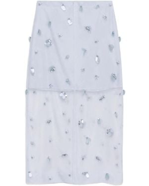 Jonathan Simkhai Embellished Organza Midi Skirt - Blue