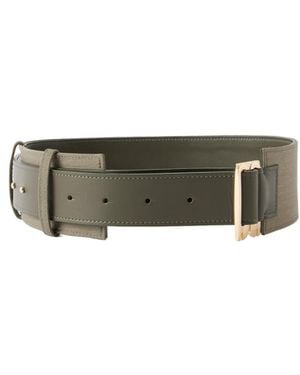 Victoria Beckham Leather And Twill Waist Belt - Green