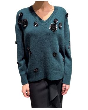 Max Mara Long-Sleeve Knit Top - Blue