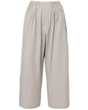 Proenza Schouler Label Meadow Checked Cotton Wide-Leg Trousers - Grey