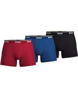 BOSS Boss Bodywear 3 Pack Boxer Briefs With Logo Detail - Blue