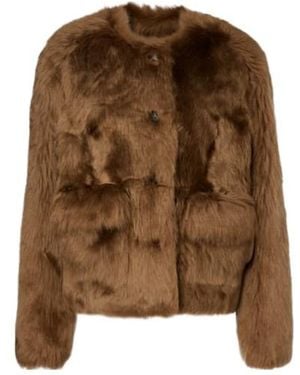 Altuzarra Maury Faux-Fur Leather Jacket - Brown