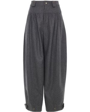 Chloé High-Rise Barrel Pants - Gray