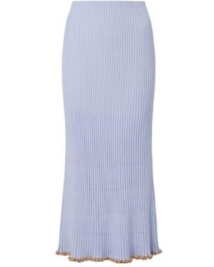 Gabriela Hearst Kavya Cashmere And Silk Midi Skirt - Blue