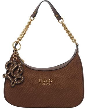 Liu Jo Monogram Charm Shoulder Bag - Brown