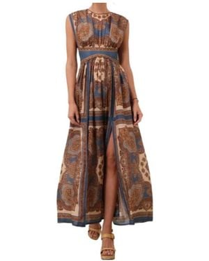 Zimmermann Mahon Waisted Maxi Dress - Brown