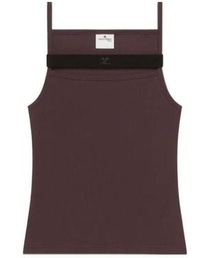 Courreges 90's Rib Strap Tank Top - Purple