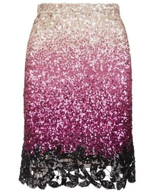 Ermanno Scervino Sequinned Gradient-Effect Mini Dress - Red