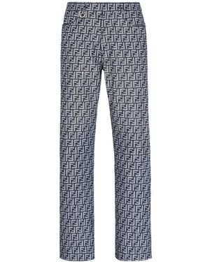 Fendi Ff-Detailed Straight Jeans - Blue