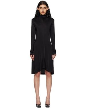 Helmut Lang Cowl-Neck Long Sleeved Dress - Black