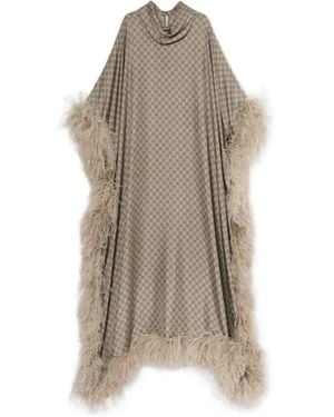 Gucci Monogrammed Trim-Detailed Long Dress - Natural