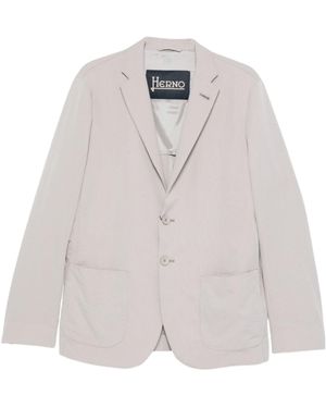 Herno Single-Breasted Seersucker Blazer - White