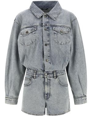 Haikure Elle Denim Shirt Jumpsuit - Gray