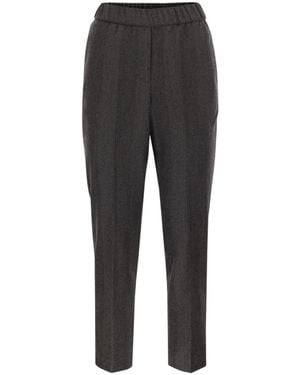 Peserico Casual Pants With An Elastic Waistband - Gray