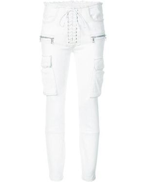 Unravel Project Strap-Up Jeans - White